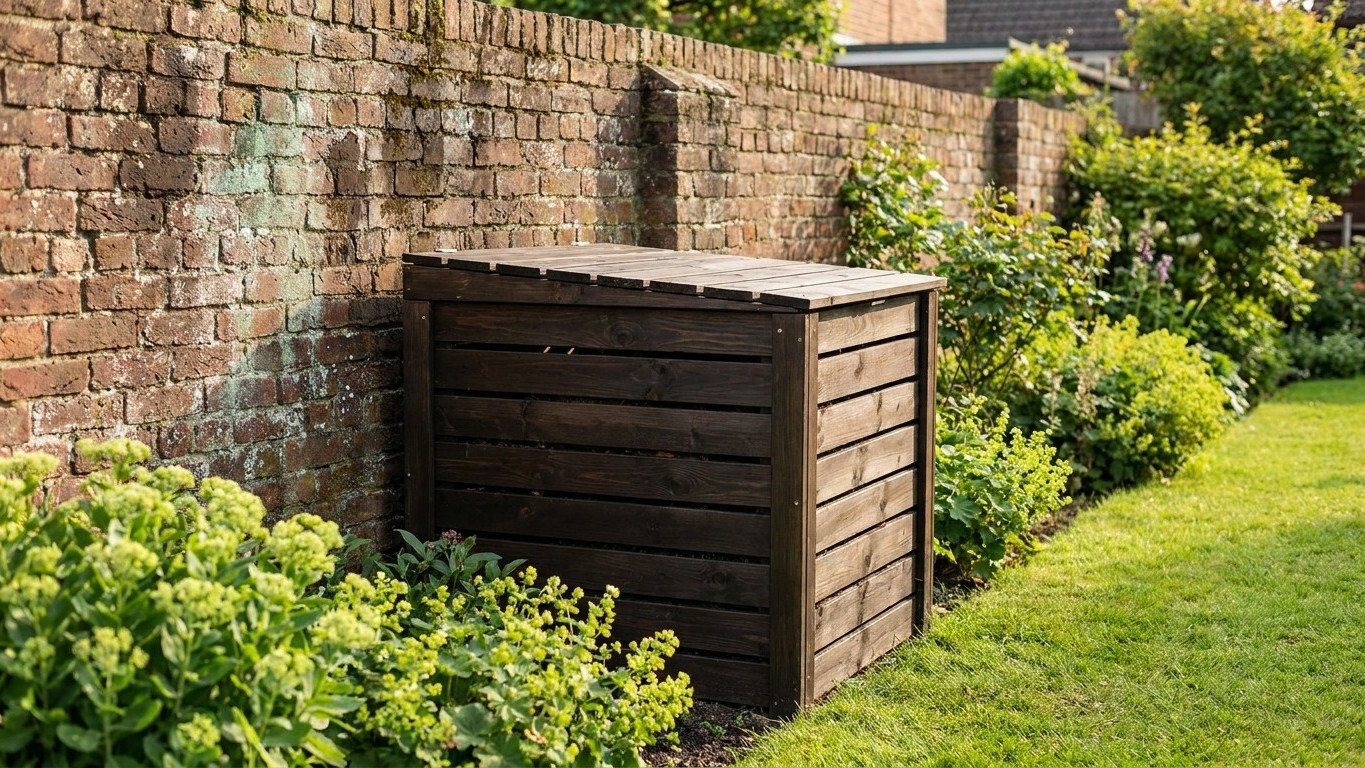 J'ai collé mon bac à compost contre le mur mitoyen juste pour gagner de la place au fond du jardin : au premier été, mon v...