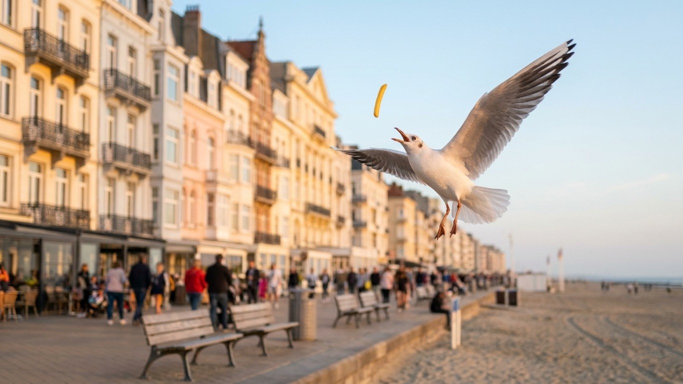 J'ai lancé une frite à un goéland sur la digue d'Ostende juste pour faire rire ma fille : deux minutes plus tard, un homme...