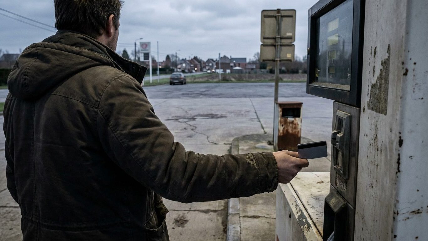 J'ai fait le plein à une pompe automatique en Belgique un dimanche soir juste pour ne pas tomber en panne : c'est la somme...
